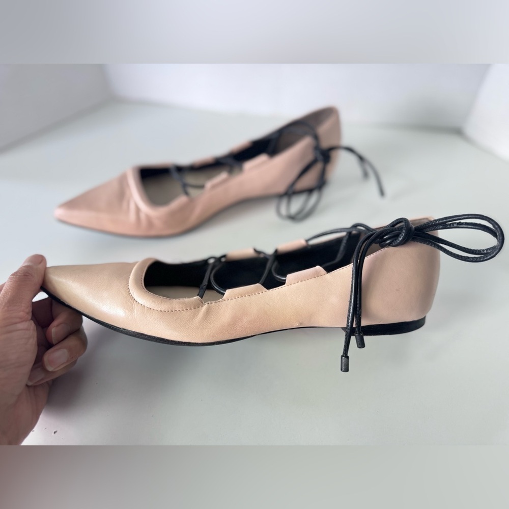 3.1 Phillip Lim Pointy Lace Up Wrap Around Ballet Flats Shoes Women’s Size 40 - Picture 6 of 11